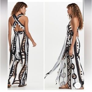 Diarrablu Mailys Sini Printed Convertible Halter Maxi Dress